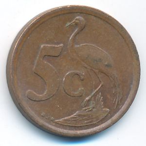 South Africa, 5 cents, 1996
