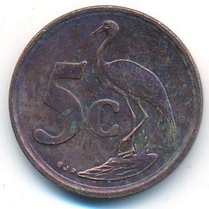 South Africa, 5 cents, 1996