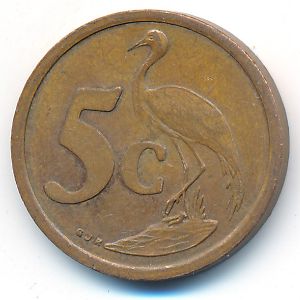 South Africa, 5 cents, 1997