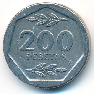 Spain, 200 pesetas, 1987