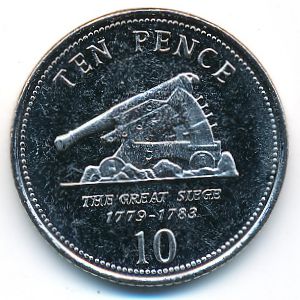 Гибралтар, 10 пенсов (2010 г.)