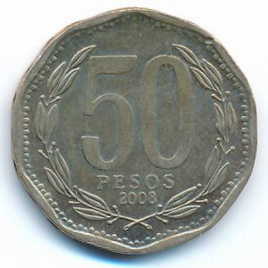 Chile, 50 pesos, 2008