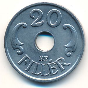 Hungary, 20 filler, 1941–1944