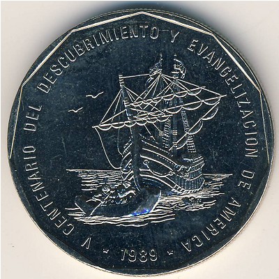 Dominican Republic, 1 peso, 1989