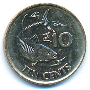 Seychelles, 10 cents, 2012