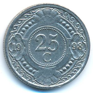 Антильские острова, 25 центов (1998 г.)
