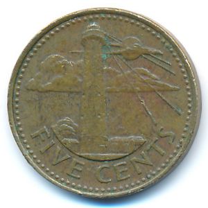 Barbados, 5 cents, 1991