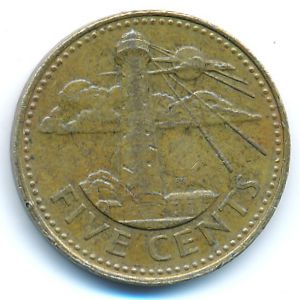 Barbados, 5 cents, 1994