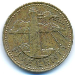 Barbados, 5 cents, 1996
