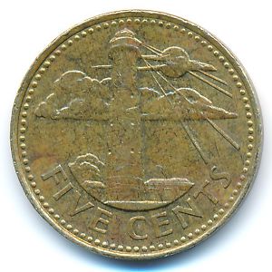 Barbados, 5 cents, 1996