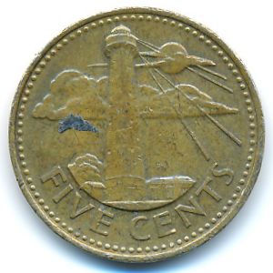 Barbados, 5 cents, 2001