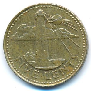 Barbados, 5 cents, 2002