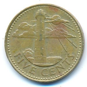 Barbados, 5 cents, 2006