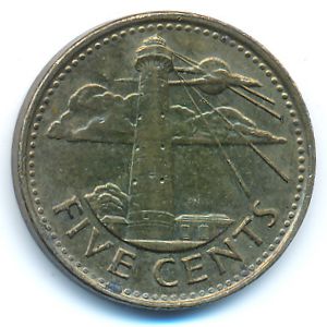 Barbados, 5 cents, 2012