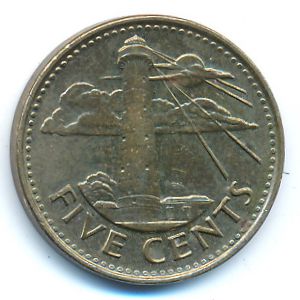 Barbados, 5 cents, 2014