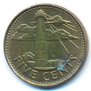 Barbados, 5 cents, 2017
