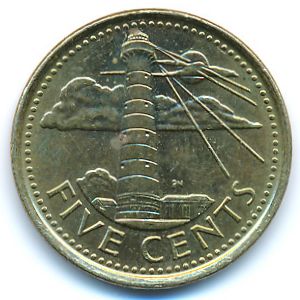 Barbados, 5 cents, 2018