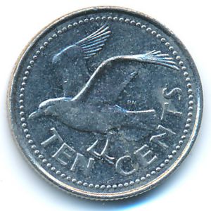 Barbados, 10 cents, 2001