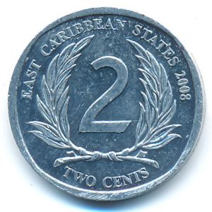 Восточные Карибы, 2 цента (2008 г.)