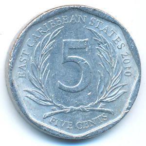 East Caribbean States, 5 cents, 2010