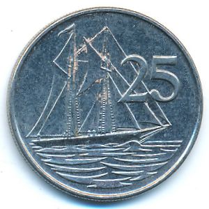 Cayman Islands, 25 cents, 2008