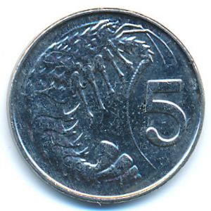 Cayman Islands, 5 cents, 2013