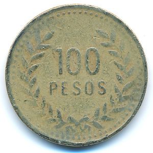 Колумбия, 100 песо (1993 г.)