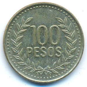 Colombia, 100 pesos, 2011