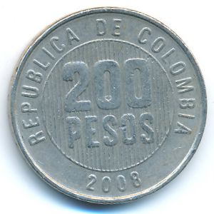 Colombia, 200 pesos, 2008