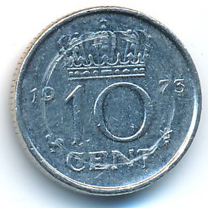 Netherlands, 10 cents, 1973