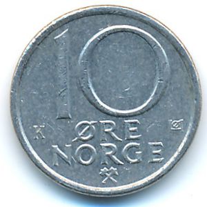 Норвегия, 10 эре (1986 г.)