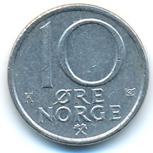 Norway, 10 ore, 1986