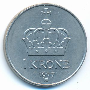 Норвегия, 1 крона (1977 г.)