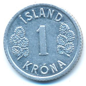 Iceland, 1 krona, 1976