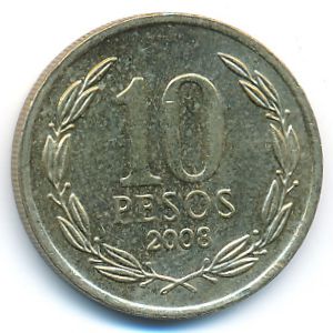 Чили, 10 песо (2008 г.)