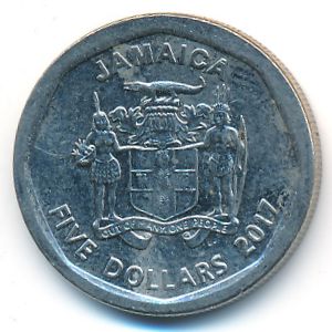 Ямайка, 5 долларов (2017 г.)