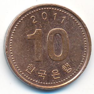 South Korea, 10 won, 2011