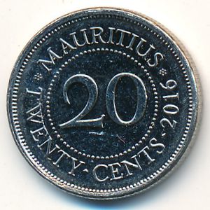 Маврикий, 20 центов (2016 г.)