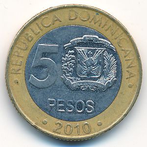 Доминиканская республика, 5 песо (2010 г.)