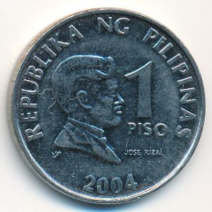 Philippines, 1 piso, 2004