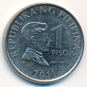 Philippines, 1 piso, 2011