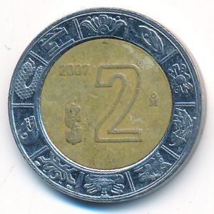 Мексика, 2 песо (2007 г.)