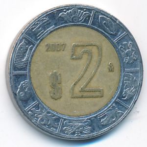 Мексика, 2 песо (2007 г.)