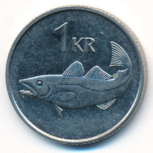 Iceland, 1 krona, 1989