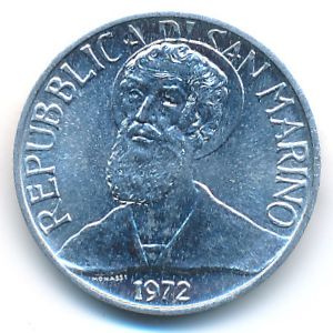 San Marino, 5 lire, 1972