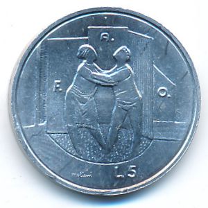San Marino, 5 lire, 1976