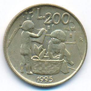 San Marino, 200 lire, 1995