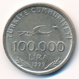 Turkey, 100000 lira, 1999