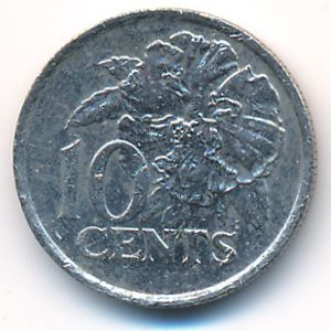 Trinidad & Tobago, 10 cents, 1990