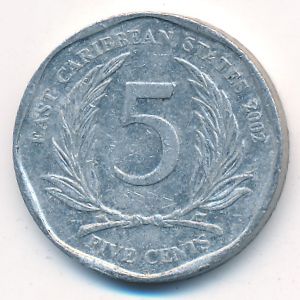 East Caribbean States, 5 cents, 2002